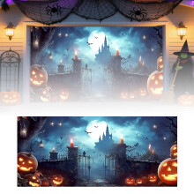 Décoration de porte de garage d'Halloween 7 x 16 pi Chaudron de sorcière