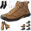 Άνετες χειροποίητες δερμάτινες μπότες Olveros Boots για άνδρες, αδιάβροχες, με στήριξη 1