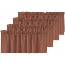 Cantonnières en microfibre 4 pièces, 132 cm x 46 cm, passe-tringle