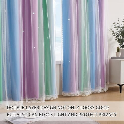 Cortinas infantis blackout nas cores verde, roxo e azul, conjunto de 2 peças (52 x 45 polegadas) – Compatíveis com decoração de berçário, 1