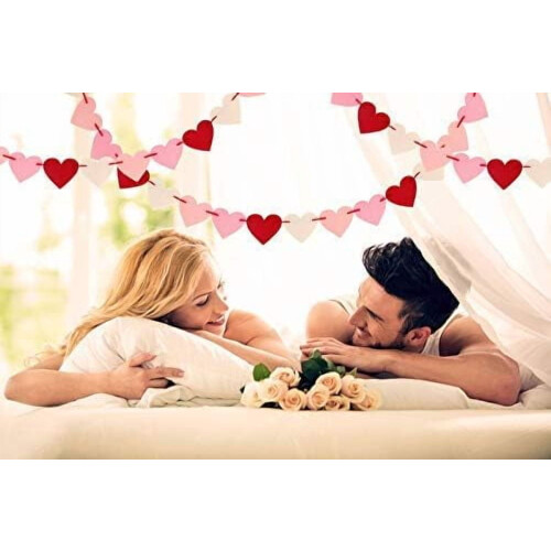 Valentine's Day Heart Garland Banner 9.8ft 2