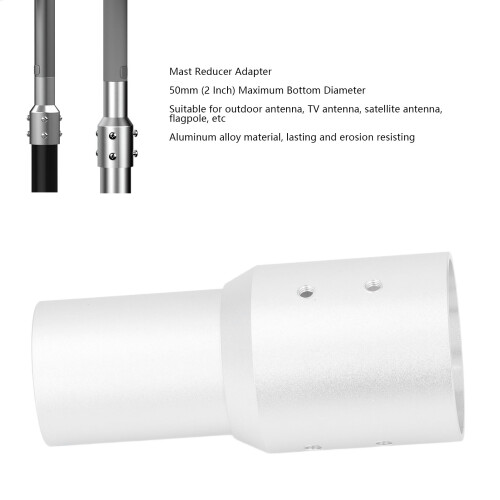 V2 Adaptador de tubo de antena rectangular, aluminio de 2 pulgadas 2