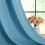 Blackout Curtains 34x60 in, Teal Blue, Microfiber with 5