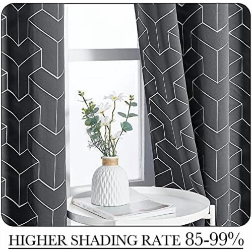 Blackout Curtains 52x84 in Microfiber with Silver Grommets 2