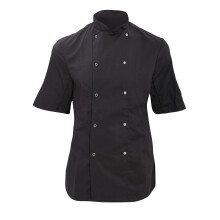 (S, Black) Dennys Womens/Ladies Economy Short Sleeve Chefs Jacket / Chefswear