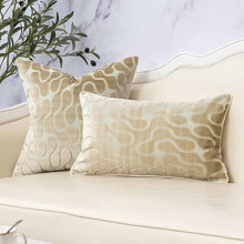 Housse de coussin carrée beige en velours ondulé, style moderne, avec fermeture éclair, pour canapé, fauteuil, chambre, salon, 45 x 45 cm