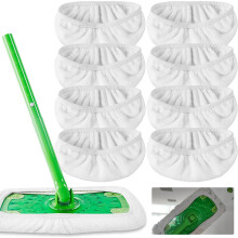 Chiffon plat à franges opvise pour usage humide et sec, double usage, ultra doux, avec bande élastique épaisse, polaire