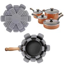 Ensemble de 12 protège-casseroles et poêles - Séparateurs empilables en silicone de 4 tailles pour un rangement anti-rayures, résistants à la