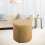 Housse de pouf extensible en tissu jacquard texturé, lavable en machine, jaune clair 3