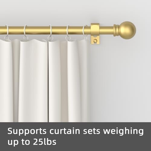 Set bare perdea aurii, 5/8 inci, 48-93 inci, metal rezistent 1