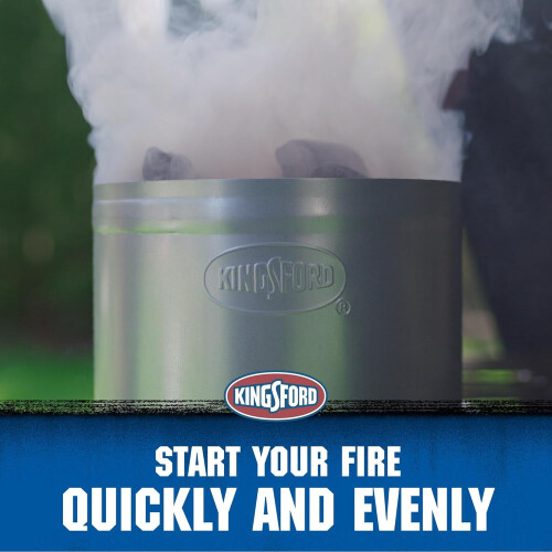 Charcoal Chimney Starter Heavy Duty Silver 1