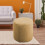 Housse de pouf extensible en tissu jacquard texturé, lavable en machine, jaune clair 7