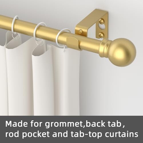 Set bare perdea aurii, 5/8 inci, 48-93 inci, metal rezistent 2