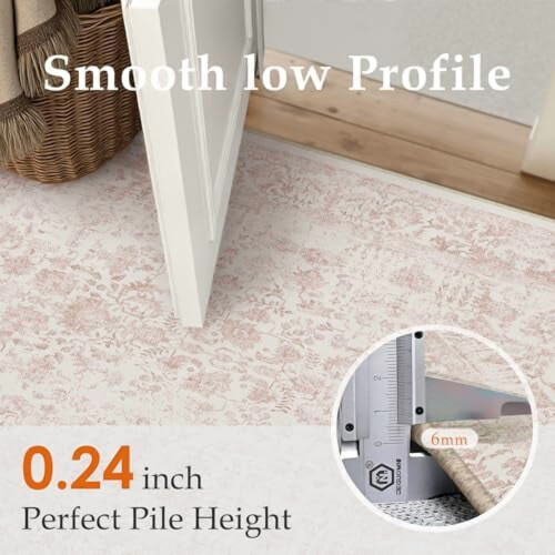 Ružový vintage koberec Distressed Runner 2x5 ft 1