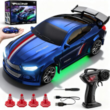 2,4 GHz Stunt Drifting RC Speelgoed, Mini RC Drift Auto 1/64 Skid Boiz Afstandsbestuurbare Auto met LED-verlichting & 2 Snelheidsstanden, met 4