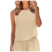 Top cropped feminino de linho, modelo soltinho, para o verão. Confeccionado em algodão e linho.