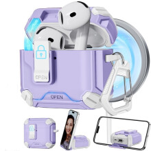 Compatibile con AirPods4Case: supporto invisibile integrato, compatibile con MagSafe, apertura automatica, protezione di livello militare + kit di