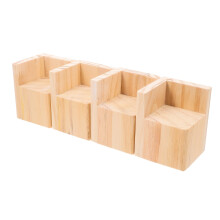 Schreibtischbeinerhöhungen aus Holz, 5 cm Höhe – 4er-Pack, Khaki