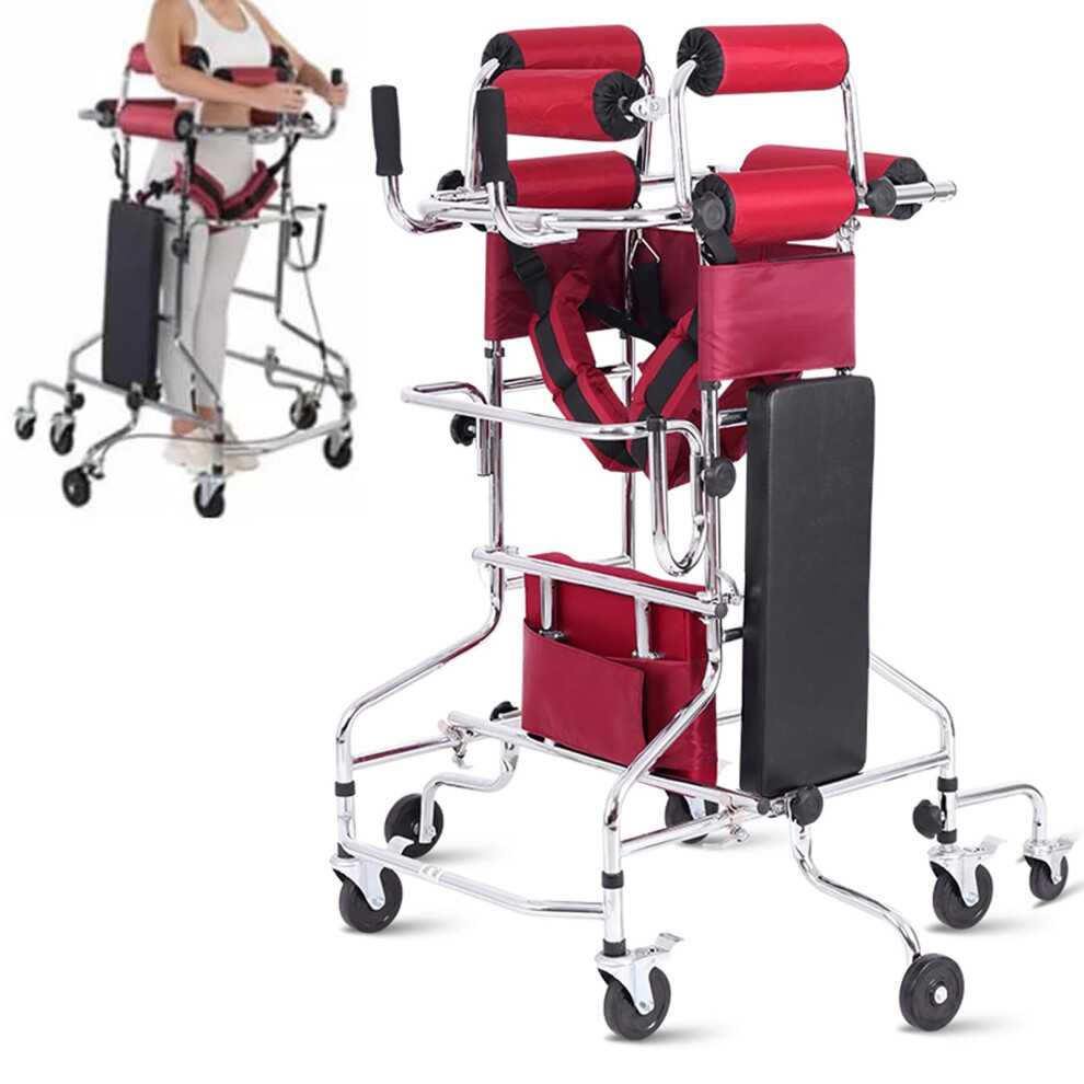 Rolling Walker with Seat, Adjustable Height 8Wheel Foldable Mobility Aid for Seniors and Elderly
