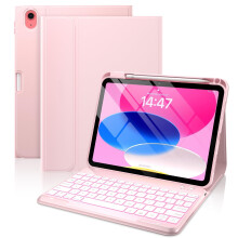 Husă cu tastatură pentru iPad a 10-a generație 2022 (10,9") – iluminare din spate în 7 culori, detașabilă magnetică wireless, subțire și
