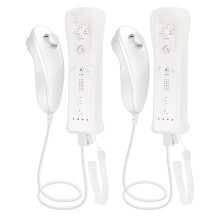 Mando a distancia con sensor de movimiento y Nunchunk para juegos de Wii y Wii U - Mando para mandos de Wii - Mando de Wii con Nunchunk - Set de 2