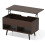 Table basse relevable de 80 cm avec compartiment caché et 2 étagères ouvertes, marron 1