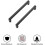 Matte Black Slim Square Cabinet Pulls 5-inch Center 5-Pack 5