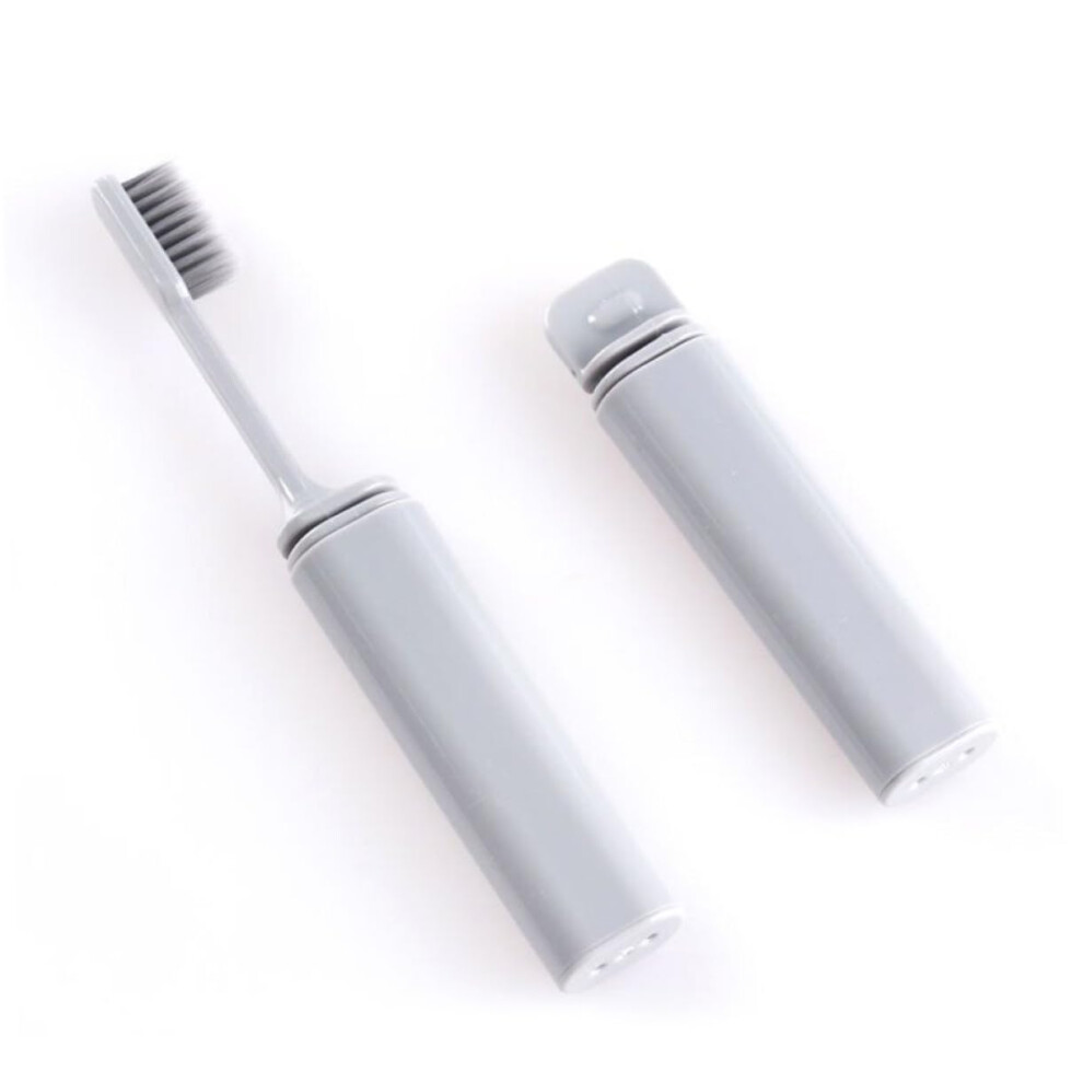 2Pcs Folding Travel Toothbrush with Charcoal Bristles Lightweight Compact Design for Adults