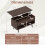 Table basse relevable de 80 cm avec compartiment caché et 2 étagères ouvertes, marron 5