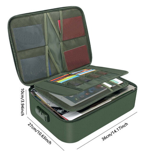 Document Organizer - Portable Lockable Storage Box For Travel, Home, And Important Papers 1