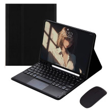 Husă subțire cu tastatură compatibilă cu iPad Pro 12.9" (generația a 6-a - a 3-a, 2022-2018), detașabilă + touchpad încorporat și mouse