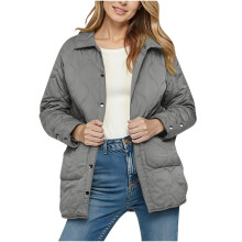 Geacă de damă Kukoosong, supradimensionată, scurtă, cu puf, cu glugă, casual, de iarnă, casual, cu fermoar, jachetă de exterior cu puf și