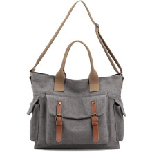 Geantă de umăr vintage din pânză, tip crossbody, cu buzunare, unisex, mărime medie, tip poșetă Messenger