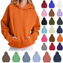 Dame Langermet Avslappet Løs Fasjonable Skjorter Farge Rund Hals Genser Crewneck Over Size Pullover Tunika Topper