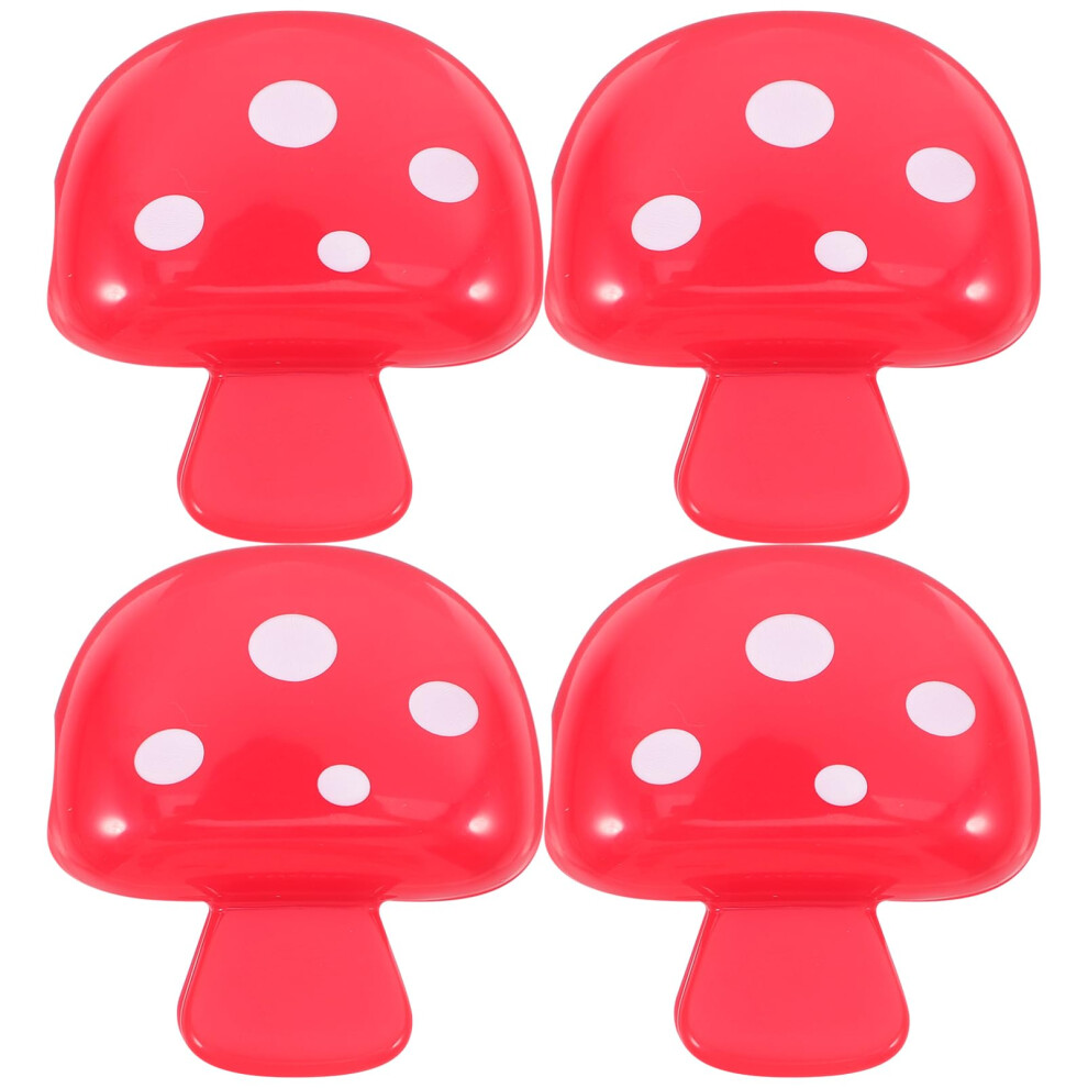 Red Toothbrush Travel Case With Mushroom Head Cover, Dustproof Brush Protector, Bright 4Pcs