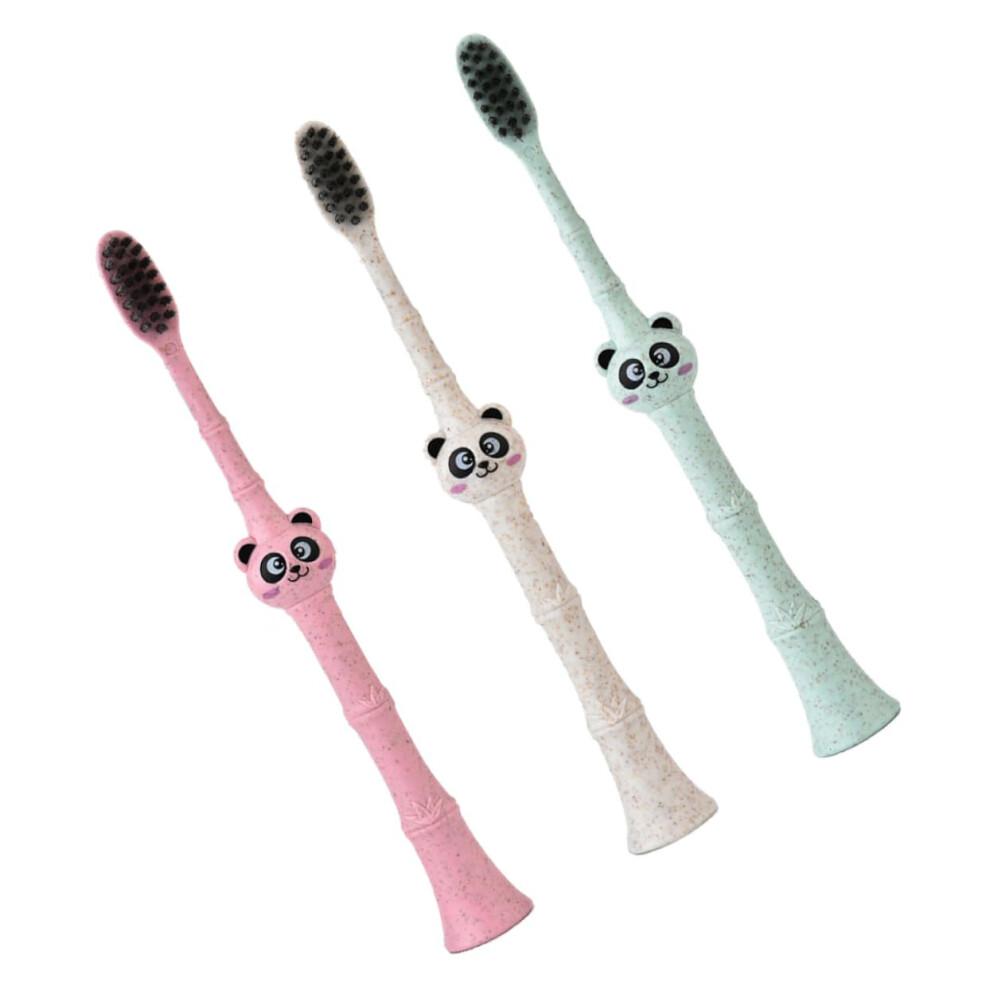 Soft Bristle Kids Toothbrush 3pcs Set with Ergonomic Nonslip Grip and Gentle Biodegradable Bristles