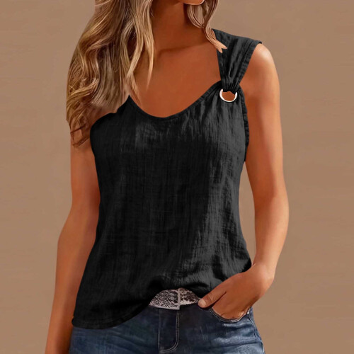 Γυναικεία Μπλούζα Bodycon με Στρογγυλές Τρύπες και Τιράντες για Άνοιξη/Καλοκαίρι – 1