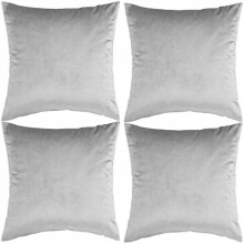 Fodere decorative per cuscini 16x16, fodere morbide in velluto grigio argento, set di 4 fodere quadrate decorative per cuscini