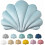 Almofada decorativa Ashler3D em formato de concha, enchimento de veludo macio, azul claro, 35,5 x 28 cm (14 x 11 polegadas), pacote com 1 unidade. 1