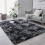 Χαλί Shag, 5x7ft Tie-dye σκούρο γκρι αναβάθμιση αντιολισθητικό ανθεκτικό ορθογώνιο 1