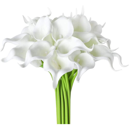 20 τεμάχια τεχνητό λουλούδι calla lily από latex πραγματικής αφής για διακόσμηση σπιτιού
