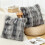 Conjunto de 2 capas de almofada de lã macia e espessa, 66x66 cm, cinza escuro, estilo boho neutro, para sofá/poltrona/quarto – Compatíveis com 2