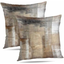 Fodere per cuscini beige e grigie 22x22, fodere quadrate con motivi astratti, morbidi cuscini decorativi per divano/camera da letto - Set da 2