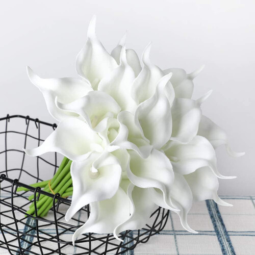 20 τεμάχια τεχνητό λουλούδι calla lily από latex πραγματικής αφής για διακόσμηση σπιτιού 2