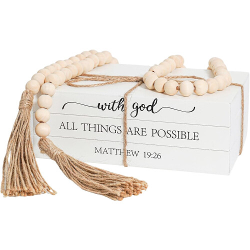 Libri decorativi in legno stile rustico, set da 1