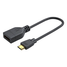 Cabo Adaptador Conversor Mini HDMI Macho para HDMI Fêmea 15cm Preto U4E2