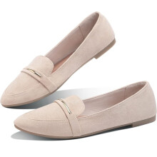 Dames Penny loafers met spitse neus, platte schoenen van suède, comfortabel voor op kantoor, werk of autorijden.
