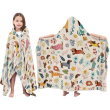 Asciugamano con cappuccio a tema capibara per bambini, 76x127 cm, poncho in morbida flanella per piscina/spiaggia – Compatibile con i temi a tema