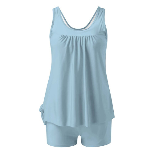 Μαγιό Tankini για γυναίκες, Μαγιό δύο τεμαχίων με γραφικά, αμάνικο τοπ με σορτς για 1
