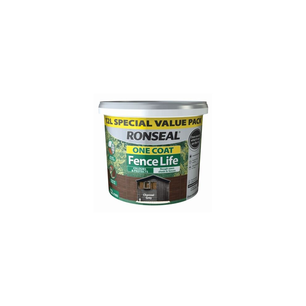 Ronseal - One Coat Fencelife 12L - Charcoal